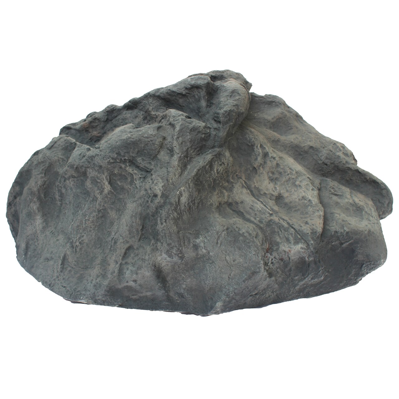 Decorative Outdoor Weather-Resistant Artistic Artificial Faux Stone Rock, Garden Patio Granite Grey Fiberglass Stone